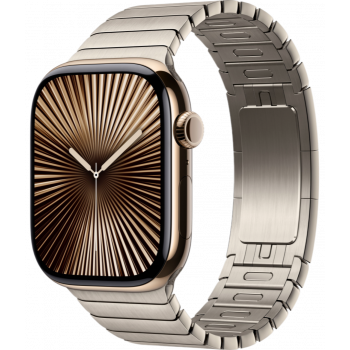 Умные часы Apple Watch Series 10 GPS + Cellular 46mm Titanium Gold Case with Natural Link Bracelet