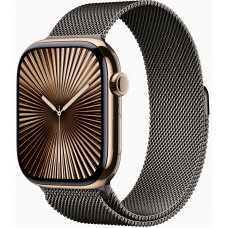 Умные часы Apple Watch Series 10 GPS + Cellular 46mm Titanium Gold Case with Deep Slate Milanese Loop