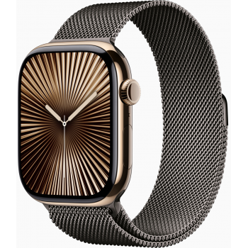 Умные часы Apple Watch Series 10 GPS + Cellular 42mm Titanium Gold Case with Deep Slate Milanese Loop