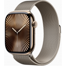 Умные часы Apple Watch Series 10 GPS + Cellular 46mm Titanium Gold Case with Deep Natural Milanese Loop