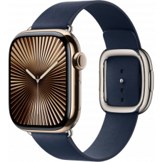 Умные часы Apple Watch Series 10 GPS + Cellular 42mm Titanium Gold Case with Deep Blue Modern Buckle (размер S)