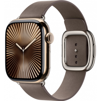 Умные часы Apple Watch Series 10 GPS + Cellular 42mm Titanium Gold Case with Dark Taupe Modern Buckle (размер S)