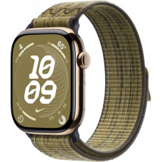 Умные часы Apple Watch Series 10 GPS + Cellular 46mm Titanium Gold Case with Green/Grey Textile Nike Sport Loop