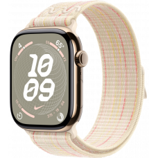 Умные часы Apple Watch Series 10 GPS + Cellular 46mm Titanium Gold Case with Starlight/Pink Textile Nike Sport Loop