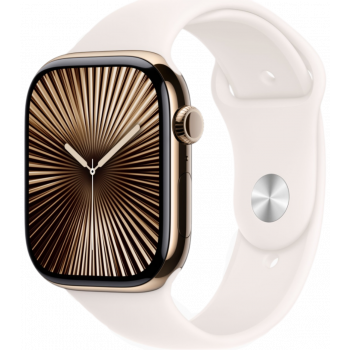 Умные часы Apple Watch Series 10 GPS + Cellular 42mm Titanium Gold Case with Light Blush Sport Band (размер M/L)