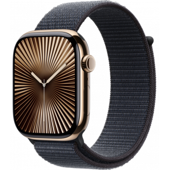 Умные часы Apple Watch Series 10 GPS + Cellular 42mm Titanium Gold Case with Ink Textile Sport Loop