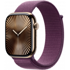 Умные часы Apple Watch Series 10 GPS + Cellular 46mm Titanium Gold Case with Plum Textile Sport Loop