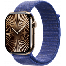 Умные часы Apple Watch Series 10 GPS + Cellular 42mm Titanium Gold Case with Ultramarine Textile Sport Loop