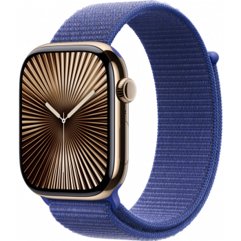 Умные часы Apple Watch Series 10 GPS + Cellular 46mm Titanium Gold Case with Ultramarine Textile Sport Loop