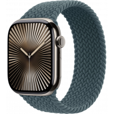 Умные часы Apple Watch Series 10 GPS + Cellular 46mm Titanium Natural Case with Lake Green Textile Braided Solo Loop