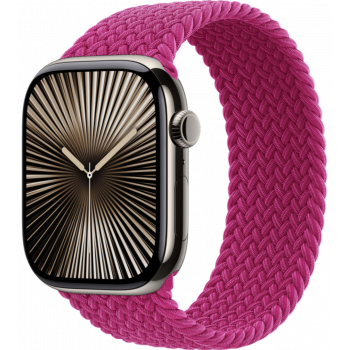 Умные часы Apple Watch Series 10 GPS + Cellular 46mm Titanium Natural Case with Magenta Textile Braided Solo Loop