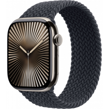 Умные часы Apple Watch Series 10 GPS + Cellular 46mm Titanium Natural Case with Midnight Textile Braided Solo Loop