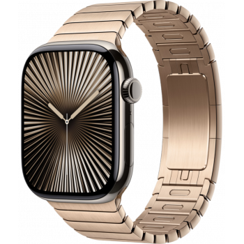 Умные часы Apple Watch Series 10 GPS + Cellular 46mm Titanium Natural Case with Gold Link Bracelet