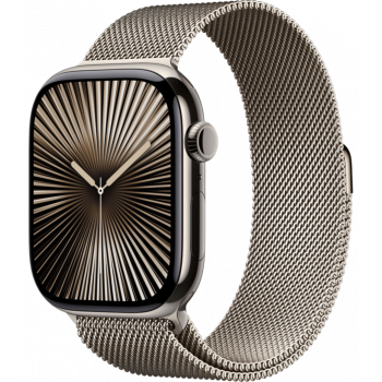 Умные часы Apple Watch Series 10 GPS + Cellular 46mm Titanium Natural Case with Deep Natural Milanese Loop