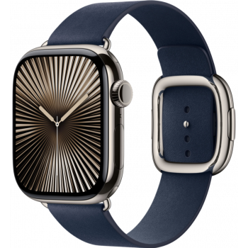 Умные часы Apple Watch Series 10 GPS + Cellular 42mm Titanium Natural Case with Deep Blue Modern Buckle (размер L)