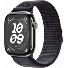 Умные часы Apple Watch Series 10 GPS + Cellular 46mm Titanium Natural Case with Black/Blue Textile Nike Sport Loop