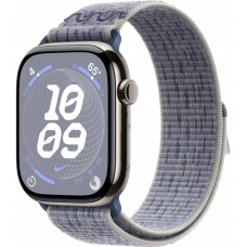 Умные часы Apple Watch Series 10 GPS + Cellular 42mm Titanium Natural Case with Grey/Blue Textile Nike Sport Loop