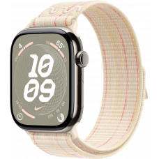 Умные часы Apple Watch Series 10 GPS + Cellular 46mm Titanium Natural Case with Starlight/Pink Textile Nike Sport Loop