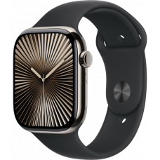 Умные часы Apple Watch Series 10 GPS + Cellular 46mm Titanium Natural Case with Black Sport Band (размер M/L)