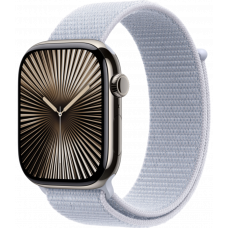 Умные часы Apple Watch Series 10 GPS + Cellular 46mm Titanium Natural Case with Blue Cloud Textile Sport Loop