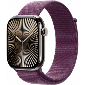 Умные часы Apple Watch Series 10 GPS + Cellular 42mm Titanium Natural Case with Plum Textile Sport Loop