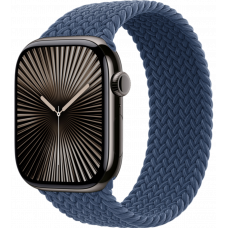 Умные часы Apple Watch Series 10 GPS + Cellular 46mm Titanium Slate Case with Denim Textile Braided Solo Loop