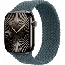 Умные часы Apple Watch Series 10 GPS + Cellular 46mm Titanium Slate Case with Lake Green Textile Braided Solo Loop