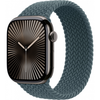 Умные часы Apple Watch Series 10 GPS + Cellular 42mm Titanium Slate Case with Lake Green Textile Braided Solo Loop