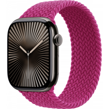 Умные часы Apple Watch Series 10 GPS + Cellular 42mm Titanium Slate Case with Magenta Textile Braided Solo Loop