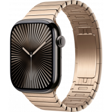 Умные часы Apple Watch Series 10 GPS + Cellular 46mm Titanium Slate Case with Gold Link Bracelet