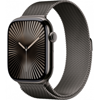 Умные часы Apple Watch Series 10 GPS + Cellular 46mm Titanium Slate Case with Deep Slate Milanese Loop