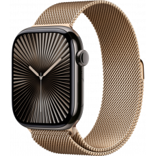 Умные часы Apple Watch Series 10 GPS + Cellular 46mm Titanium Slate Case with Deep Gold Milanese Loop