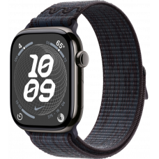 Умные часы Apple Watch Series 10 GPS + Cellular 42mm Titanium Slate Case with Black/Blue Textile Nike Sport Loop