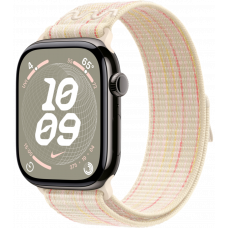 Умные часы Apple Watch Series 10 GPS + Cellular 42mm Titanium Slate Case with Starlight/Pink Textile Nike Sport Loop