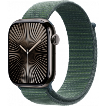 Умные часы Apple Watch Series 10 GPS + Cellular 46mm Titanium Slate Case with Lake Green Textile Sport Loop