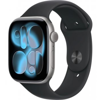 Умные часы Apple Watch Series 11 42mm Aluminum Space Gray Case with Black Sport Band (размер S/M)