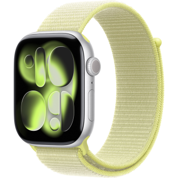 Умные часы Apple Watch Series 11 46mm Aluminum Silver Case with Neon Yellow Sport Loop