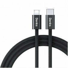 Кабель плетеный Benks D46 USB-C to Lightning 480 Mbps, 60W 2M., black Кабель плетеный Benks D46 USB-C to Lightning 480 Mbps, 60W 2M., black