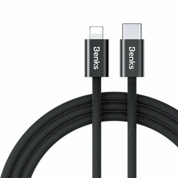 Кабель плетеный Benks D46 USB-C to Lightning 480 Mbps, 60W 2M., black