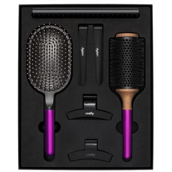 Подарочный набор для стилизации Dyson Hair Clips + Crest + Paddle Fuchsia
