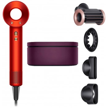 Фен Dyson Supersonic HD15 Topaz Orange (Красный) с 4 насадками с кейсом