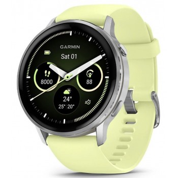 Часы Garmin Venu 4 - 45mm Silver / Citron Silicone