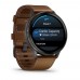 Часы Garmin Venu 4 - 45mm Slate / Black Silicone / Brown Leather Band