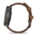 Часы Garmin Venu 4 - 45mm Slate / Black Silicone / Brown Leather Band