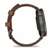 Часы Garmin Venu 4 - 45mm Slate / Black Silicone / Brown Leather Band