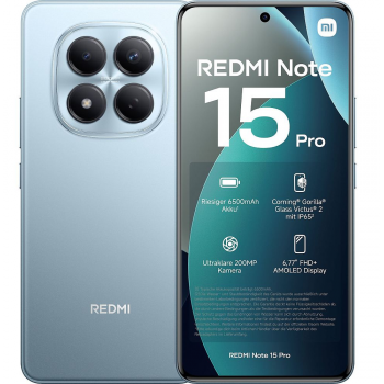 Смартфон Xiaomi Redmi Note 15 Pro 5G 8/256GB Glacier Blue (Ледяной синий)