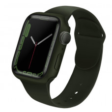 Чехол со стеклом Uniq LEGION +9H glass для Apple Watch 45 мм, цвет зеленый