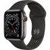 Часы Apple Watch Series 6 GPS+Cellular 44mm Graphite Stainless Steel Case with Black Sport Band 