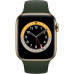 Часы Apple Watch Series 6 GPS+Cellular 44mm Gold Stainless Steel Case with Cyprus Green Sport Band 