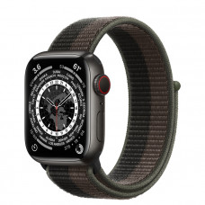 Умные часы Apple Watch Series 7 GPS + Cellular 41mm Space Black Titanium Case with Tornado/Gray Sport Loop (ML903)